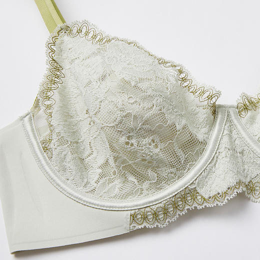 都市丽人完美包容内衣CD超薄3/4杯蕾丝文胸三排软钢圈YB33J5 商品图6