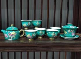 扒花花开富贵茶套