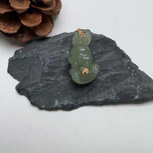 18K水青吊坠-兔子蘑菇 商品图0