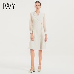IWY/米白色西装连衣裙气质名媛新款小个子西服裙主持人正装Q729
