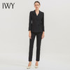 IWY/黑色新款高端御姐风黑色西装外套高冷套装西服女上衣两件套C12318+P12318 商品缩略图0