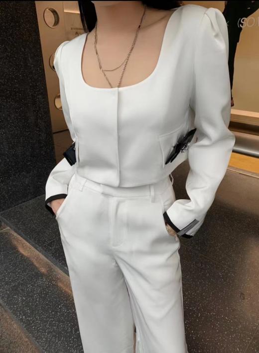 方领蝴蝶结短款薄西装 商品图0