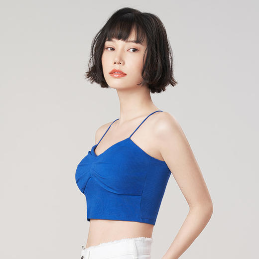 都市丽人罗纹棉吊带背心背心有胸垫LV33A1 商品图1