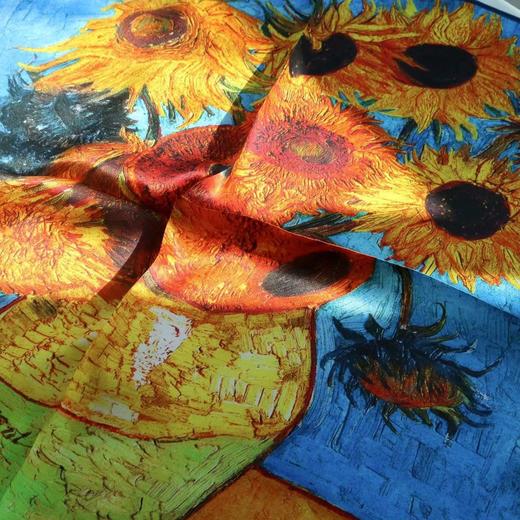 特【甄珠贝】盛夏向阳花丝巾耳钉套装 商品图2