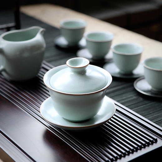 【丰子汝窑】【2019香韵盖碗组】茶具套装手工开片套组礼品陶瓷汝瓷功夫茶具 商品图1