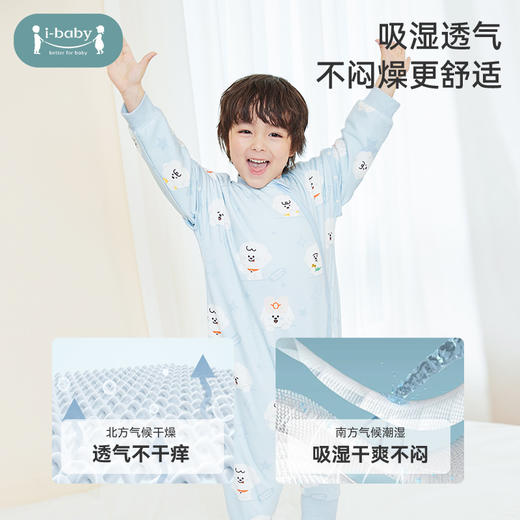 【qhxj】i-baby奈娃联名恒温针织夹棉分腿睡袋婴儿秋冬防踢被四季通用款 商品图4