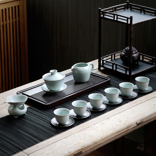 【丰子汝窑】【2019香韵盖碗组】茶具套装手工开片套组礼品陶瓷汝瓷功夫茶具 商品图0