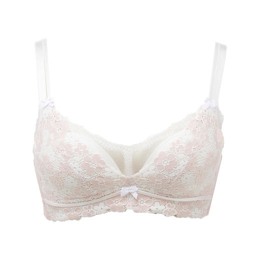 都市丽人自然舒适常规内衣B中厚3/4杯蕾丝文胸三排树脂胶圈BB31A2 商品图5