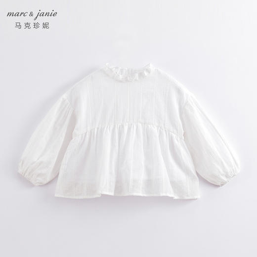马克珍妮春装新款 女童田园风花苞袖全棉衬衫 儿童立领衬衣230183 商品图1