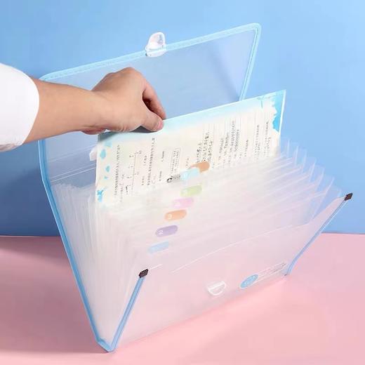大容量学生手提风琴包试卷收纳多层A4文件夹科目分类透明文件袋FX020 商品图2