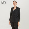 IWY/黑色新款高端御姐风黑色西装外套高冷套装西服女上衣两件套C12318+P12318 商品缩略图2