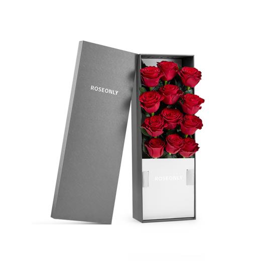 【心动花盒】ROSEONLY诺誓   鲜花玫瑰-心动系列 心动-花盒 12枝 红色 粉色 送女友爱人告白表白 商品图1