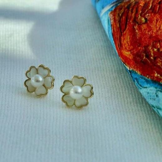 特【甄珠贝】盛夏向阳花丝巾耳钉套装 商品图1