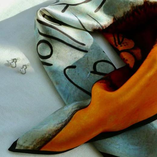 特【甄珠贝】追梦小狮子丝巾耳钉套装 商品图0