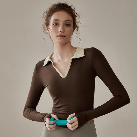 跃牌【瑜见伽人系列】修身跑步运动长袖上衣YJYE6040 商品图0