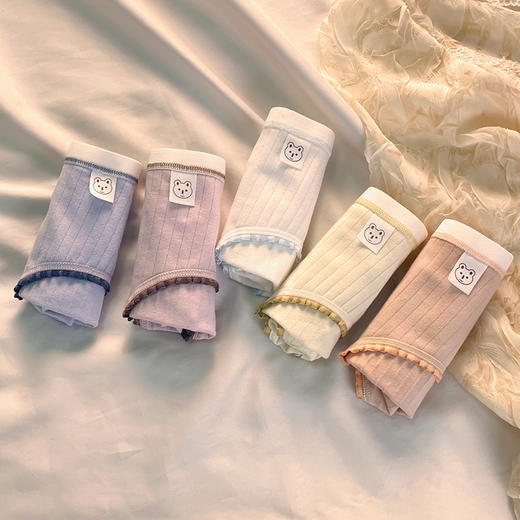 5条超值装！【清新柔软 小熊内裤】少女纯棉裆内裤 纯棉新款中腰短裤 干爽透气棉柔底档 远离瘙痒 呵护私处健康！ 商品图1