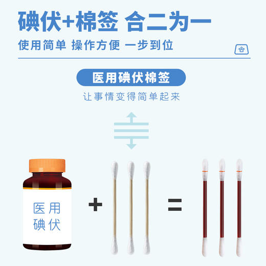 洁丽净宠物碘伏棉签50支盒装 狗狗猫咪抓伤 蚊虫叮咬 术后外伤护理 商品图3