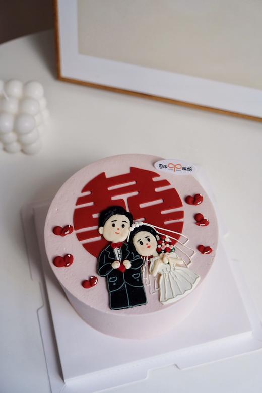 手绘婚纱照喜庆蛋糕 商品图0