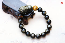 金曜石貔貅手串    搭配黄虎眼石