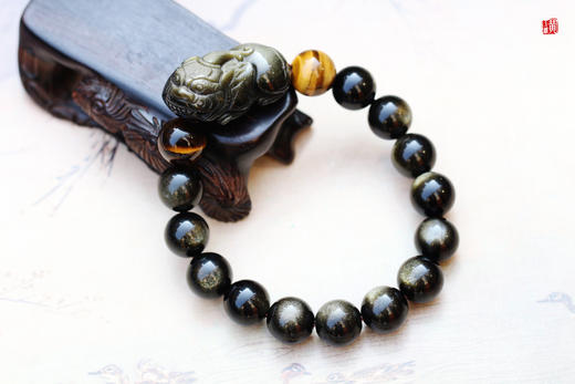 金曜石貔貅手串    搭配黄虎眼石 商品图0