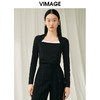 VIMAGE纬漫纪春季新款设计感小众修身小上衣女V1913507 商品缩略图0