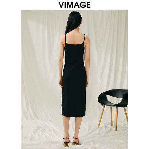 VIMAGE纬漫纪夏季新款气质修身显瘦吊带针织连衣裙V1901529 商品图4