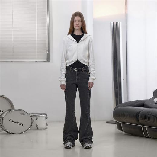    NUTH“悬置沙漏"｜短款连帽卫衣修身显瘦拉链开衫外套 商品图1