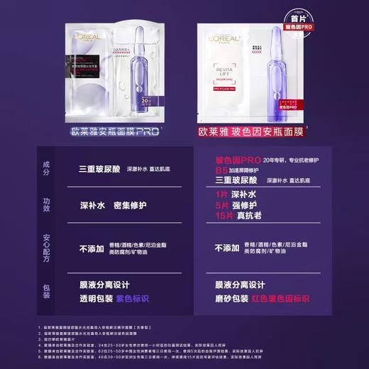 欧莱雅复颜玻尿酸水光充盈导入安瓶鲜注精华面膜 33g * 5片 商品图2