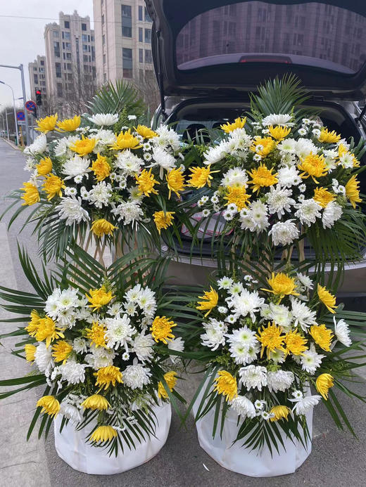 悼念立式花篮d013款【一对】〔高度约150厘米〕 商品图0