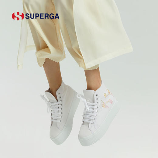 SUPERGA帆布鞋女夏季2022年新款女生百搭鞋子潮ins女鞋厚底高帮鞋 商品图4