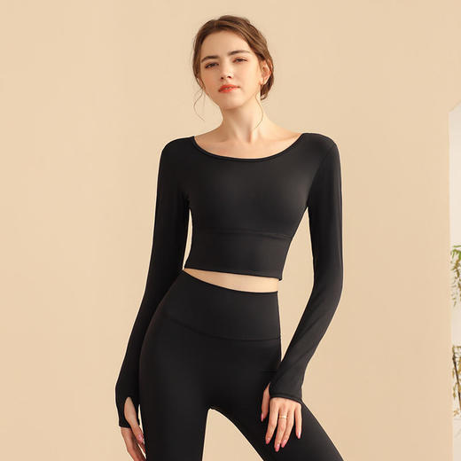 【拼团福利】202083梵蒂欧新款瑜伽长袖（含胸垫） 商品图3