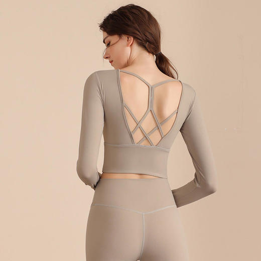 【拼团福利】202083梵蒂欧新款瑜伽长袖（含胸垫） 商品图6