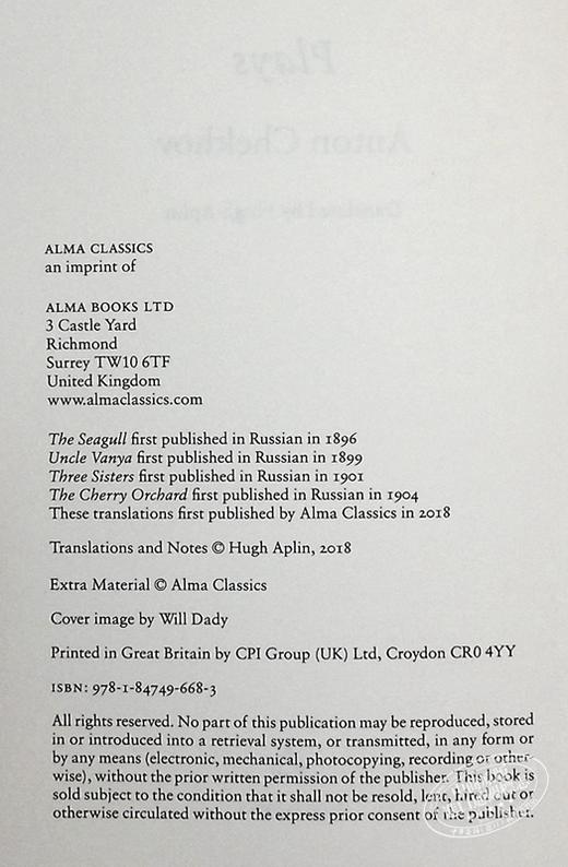 【中商原版】契诃夫戏剧 樱桃园 三姐妹 海鸥和万尼亚叔叔 英文原版 Plays The Cherry Orchard Three Sisters Anton Chekhov 商品图4