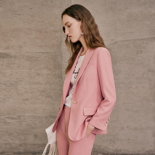 EITIE爱特爱春季新款时尚通勤一粒扣显瘦西装外套女7303010 商品图4