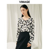VIMAGE纬漫纪春季新品修身显瘦百搭印花小上衣V1913505 商品缩略图2
