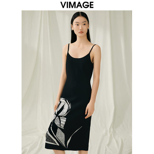VIMAGE纬漫纪夏季新款气质修身显瘦吊带针织连衣裙V1901529 商品图2