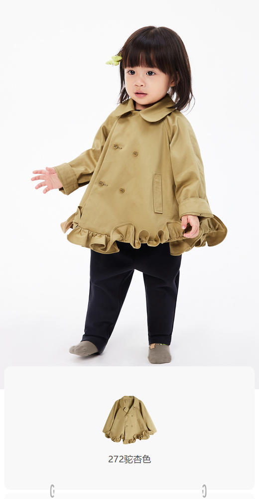 JNBY  23年春款  全棉花边设计中长款风衣 YN2911710 商品图0