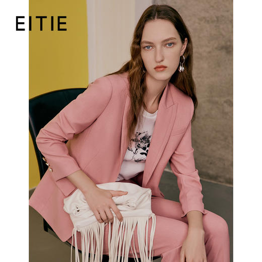 EITIE爱特爱春季新款时尚通勤一粒扣显瘦西装外套女7303010 商品图0