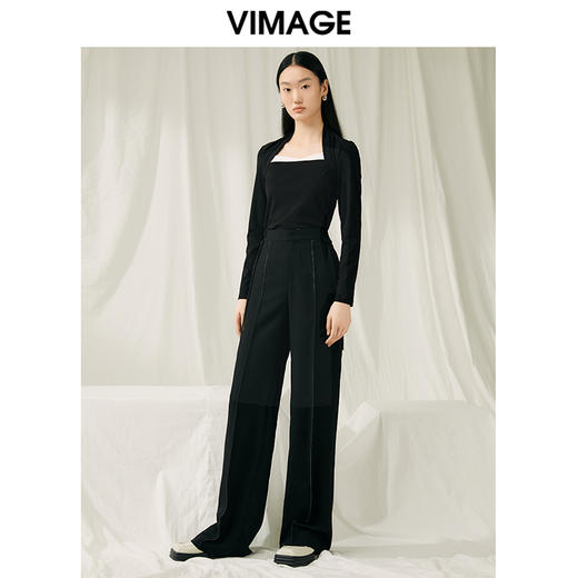 VIMAGE纬漫纪春季新款设计感小众修身小上衣女V1913507 商品图1