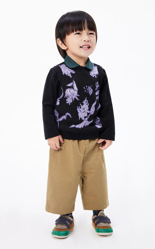 JNBY  23年春款   原创图案精梳棉毛衫背心  YN2312650 商品图5