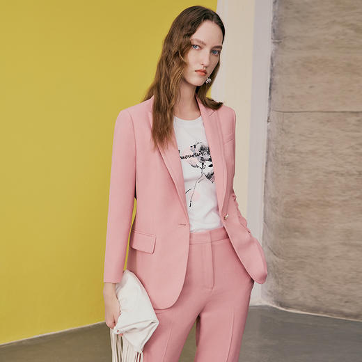 EITIE爱特爱春季新款时尚通勤一粒扣显瘦西装外套女7303010 商品图2