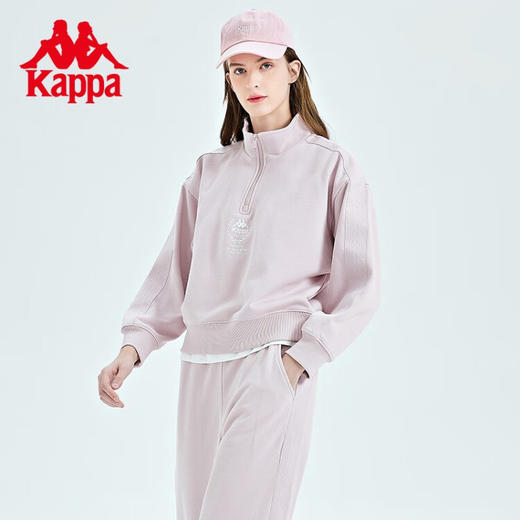 Kappa卡帕串标套头衫2023新款女春短款运动卫衣半拉链立领外套K0D22WT05 商品图3