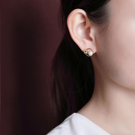 【曾经沧海】S925银镀金淡水珍珠花朵耳饰【CW-232412】2301 商品图3