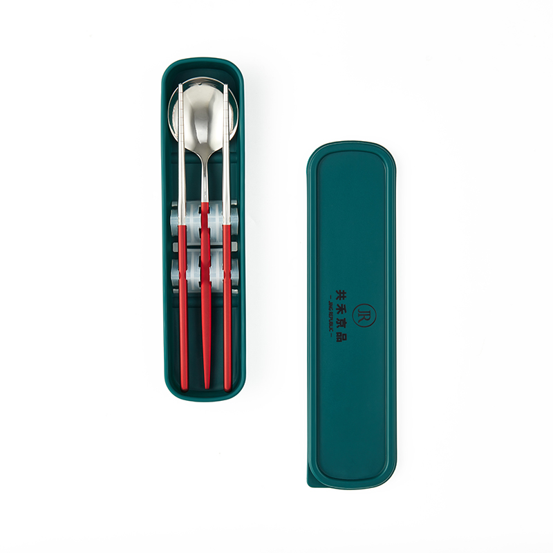 共禾京品304不锈钢单人装便携餐具筷勺2件套