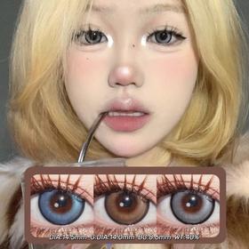 Woolilens半年抛·比巴卜蓝 比巴卜棕 比巴卜灰·14.5mm(着色14.0mm) 0-800度(无525/575) 非离子·(建议佩戴3-4个月左右更换)