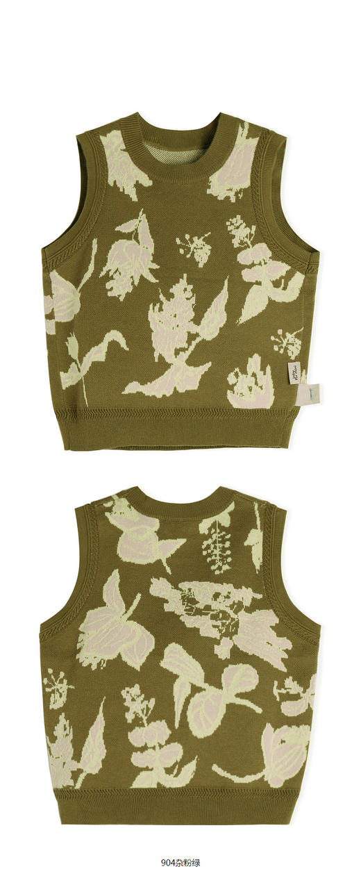 JNBY  23年春款   原创图案精梳棉毛衫背心  YN2312650 商品图9