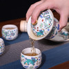 《吉狮已到》大明斗彩茶礼｜三才盖碗、仿古提梁壶套组，景德镇御器研究院出品 故宫延趣楼古陶瓷修复专家阳士琦大师监制 商品缩略图7