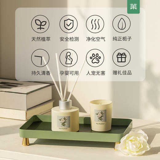 【加赠4个车载香片】绝色系列 · 菓凯仲夏栀子香氛礼盒（无火香薰+蜡烛）｜品牌直发 商品图3