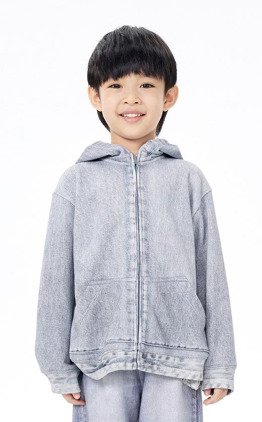 JNBY  23年春款  牛仔连帽开襟卫衣  1N2411810 商品图3