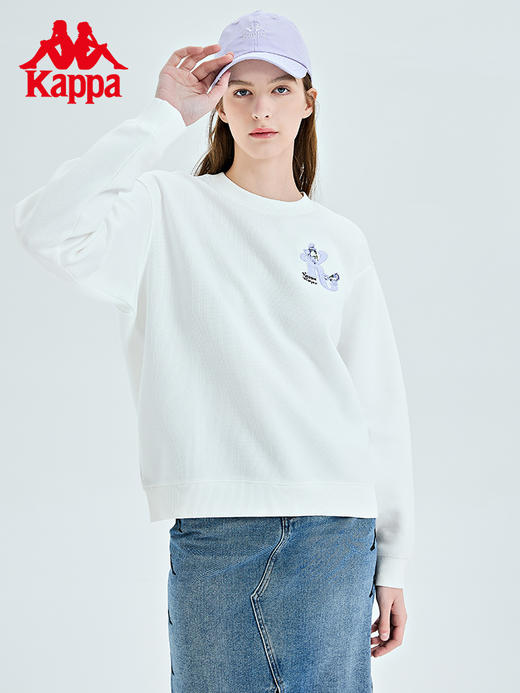 Kappa卡帕套头衫2023新款女春运动卫衣休闲圆领长袖上衣针织外套K0D22WT70 商品图0